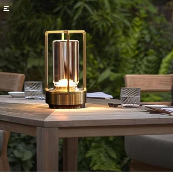 HAPYGI Portable Rechargeable LED Metal Lamp – Cordless Indoor & Outdoor Table Light