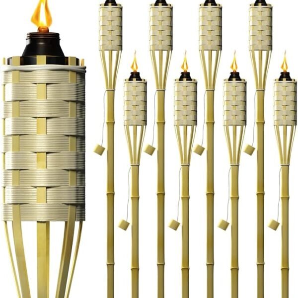 Matney 60″ Bamboo Outdoor Torches – 8-Pack Citronella Garden & Patio Lights