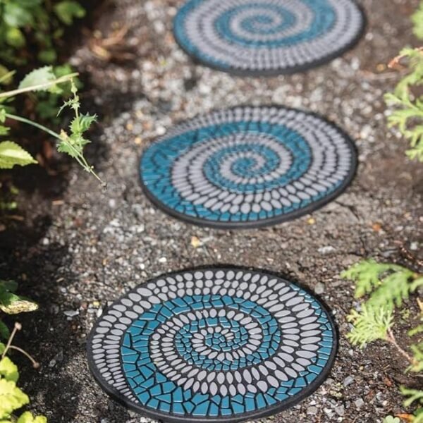 Gardener’s Supply 12″ Recycled Rubber Swirl Stepping Stone – Durable Eco-Friendly Garden Walkway Tile