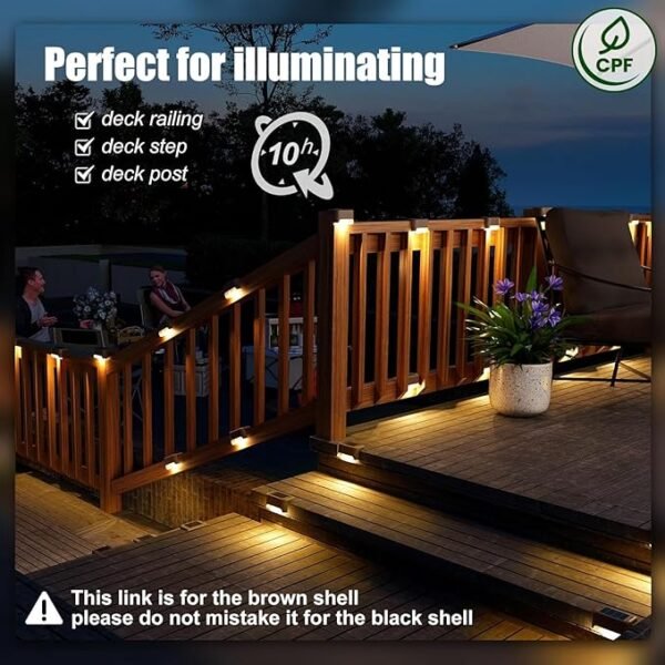SOLPEX 16-Pack Solar Deck Lights – Waterproof LED Outdoor Step, Fence & Pathway Lights (Warm White)