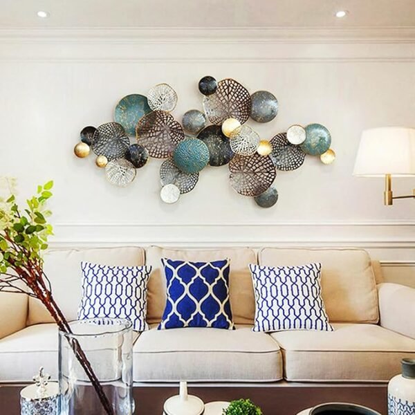 edaknez Large Metal Leaf Wall Art – 52″ x 27″ Nautical Coastal Indoor & Outdoor Wall Décor