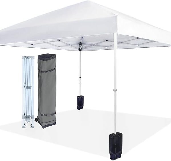 Amazon Basics 10×10 ft Outdoor Pop-Up Canopy Tent – Instant Portable Shade Shelter for Garden, Patio & Events