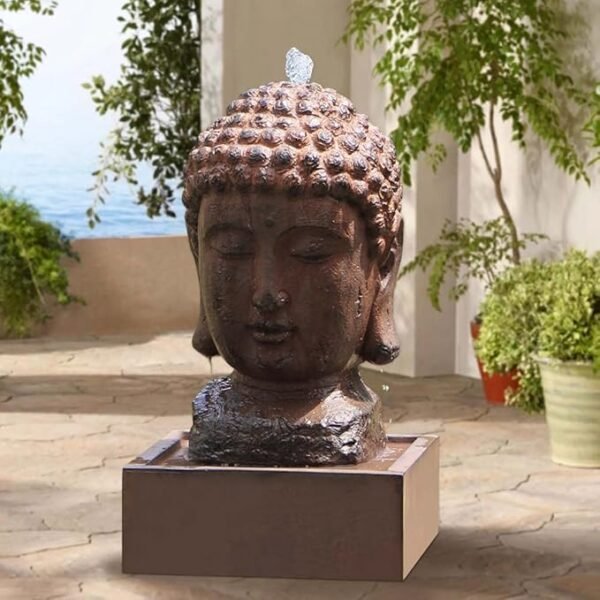 SAC SMARTEN ARTS 22″ Buddha Water Fountain – Indoor/Outdoor Zen Garden Water Feature with LED Lights