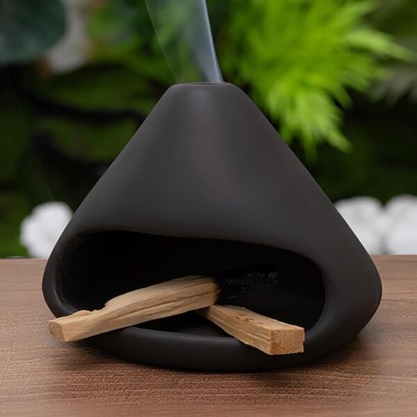 MOUGIGI Ceramic Zongzi Palo Santo Holder – Handmade Clay Incense & Sage Burner for Meditation & Home Decor