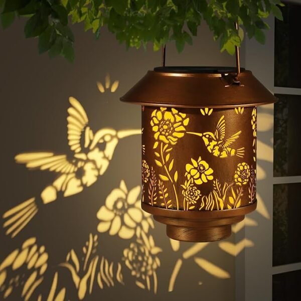 Weatherproof Solar Outdoor Garden Lantern – IP65 Waterproof Hanging Patio Light with Warm LED Glow