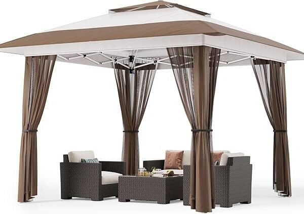 Bealife 13′×13′ Pop-Up Mosquito Net Gazebo – Instant Outdoor Shelter with Ventilation & Bug Protection