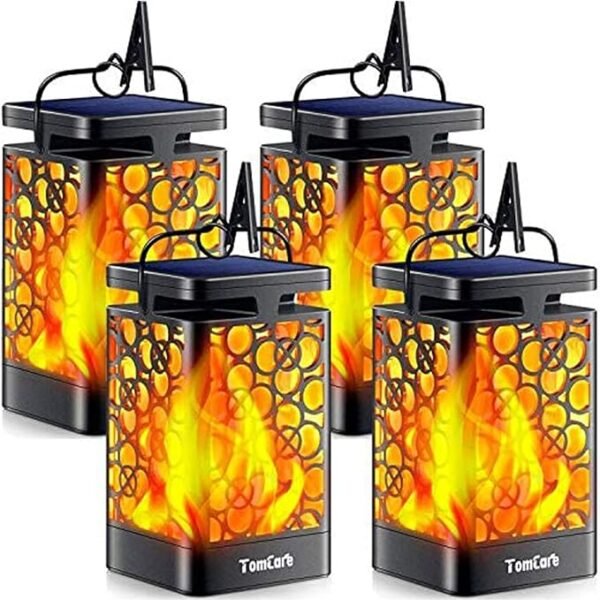 TomCare Waterproof Solar Lanterns – Outdoor Hanging LED Garden Lights (4-Pack)