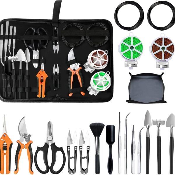 Taschyas 20-Piece Bonsai & Succulent Gardening Tool Set – Complete Indoor/Outdoor Plant Care Kit