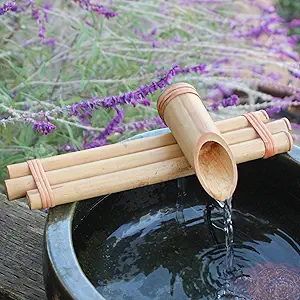 Bamboo Accents 12" Zen Fountain Kit – Handcrafted 3-Arm Bamboo Spout with Submersible Pump for Indoor/Outdoor Water Bowl Fountain