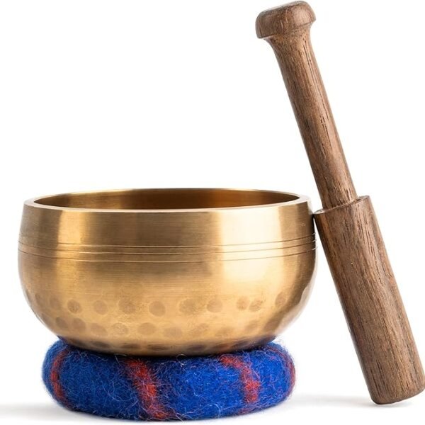 Hand-Hammered 3.5″ Tibetan Singing Bowl Set – Traditional Meditation & Sound Healing Bowl with Cushion & Mallet