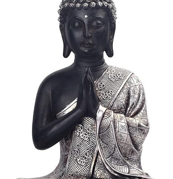 JORAE 9.5″ Seated Buddha Statue – Resin Meditating Buddha Figurine for Home, Garden & Zen Décor