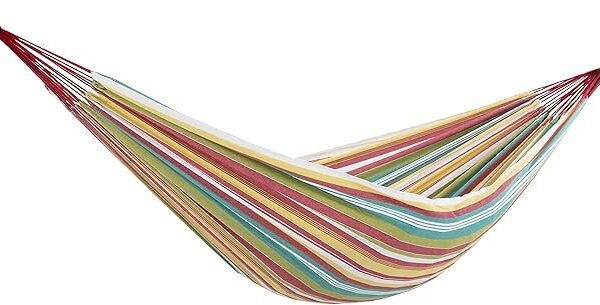 Vivere Brazilian-Style Double Cotton Hammock – Large 2-Person Outdoor Hammock with Spreader Bars & Carrying Bag