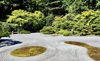 Zen Garden in Japanese Garden in Portland, Oregon